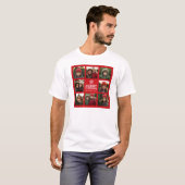 Prettig Kerstmis Foto Collage Rood Wit T-shirt (Voorkant volledig)