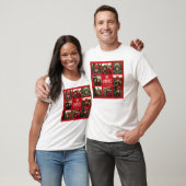 Prettig Kerstmis Foto Collage Rood Wit T-shirt (Unisex)