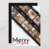 Prettig kerstmis fotocollage klassieker feestdagenkaart (Voorkant / Achterkant)