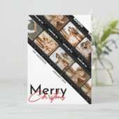 Prettig kerstmis fotocollage klassieker feestdagenkaart (Staand voorkant)