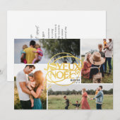 Prettig Kerstmis Franse Kerst Vier Foto Collage Feestdagenkaart (Voorkant / Achterkant)