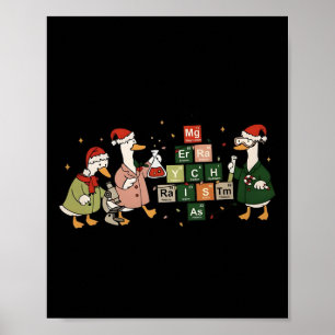 Prettig Kerstmis Gans Chemie Kerstmis Wetenschap Poster