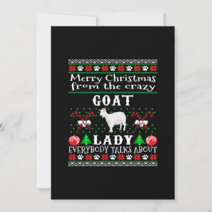 Prettig Kerstmis Geitendame Lelijk Cadeau Feestdagenkaart