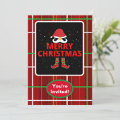 Prettig Kerstmis Gekruist Kerstfeest Partij Evenem Kaart (Staand voorkant)