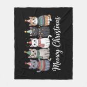 Prettig Kerstmis Gelukkig Kattenjaar Kattenliefheb Fleece Deken (Voorkant)