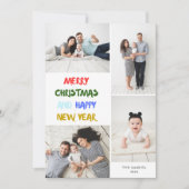 Prettig Kerstmis & Gelukkig Nieuwjaar 4 Foto Colla Feestdagenkaart (Voorkant)