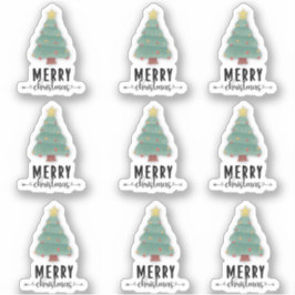 Prettig Kerstmis Gelukkig Post Cadeaupakket Decora Sticker