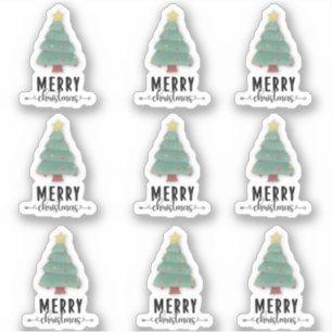 Prettig Kerstmis Gelukkig Post Cadeaupakket Decora Sticker