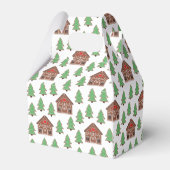Prettig Kerstmis Gemberkoekhuis & Sparrenbomen Bedankdoosjes (Achterkant)