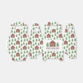 Prettig Kerstmis Gemberkoekhuis & Sparrenbomen Bedankdoosjes (Uitgevouwen)