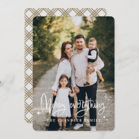 Prettig Kerstmis Gezins Kerstvakantie Kaart (Voorkant / Achterkant)