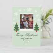 Prettig Kerstmis gezinsfoto kaart (Staand voorkant)
