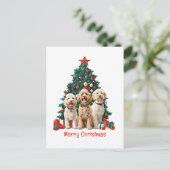 Prettig Kerstmis Goldendoodle Honden Feestdagenkaart (Staand voorkant)