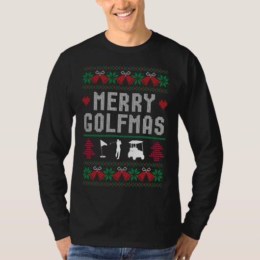 Prettig Kerstmis Golf Golfen Golfer Verschrikkelij T-shirt (Voorkant)