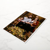 Prettig Kerstmis Goud Folie Zwart & Wit Streepdesi Folie Uitnodiging (Gedraaid)