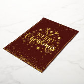 Prettig Kerstmis Goud Rood Folie Feestdagenkaart (Gedraaid)