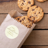 Prettig Kerstmis Gouden Calligrafie Script Op Maat Ronde Sticker