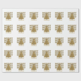 Prettig Kerstmis Gouden Kerstboom Cadeaupapier