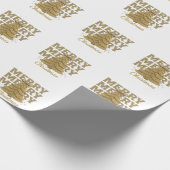 Prettig Kerstmis Gouden Kerstboom Cadeaupapier (Hoek)