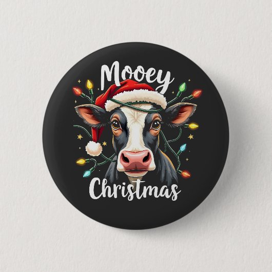 Prettig Kerstmis Grappig Kerst Rundvee Liefhebbers Ronde Button 5,7 Cm (Voorkant)
