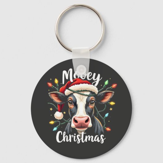 Prettig Kerstmis Grappig Kerst Rundvee Liefhebbers Sleutelhanger (Voorkant)
