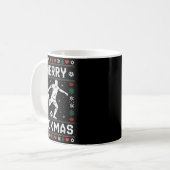 Prettig Kerstmis Grappige Kerst Voetbal Kerstmis Koffiemok (Voorkant links)