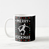 Prettig Kerstmis Grappige Kerst Voetbal Kerstmis Koffiemok (Links)