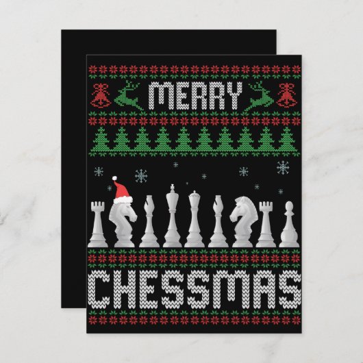 Prettig Kerstmis Grappige Schaken Kerstmis Lelijke Notitiekaartje (Voorkant / Achterkant)