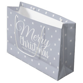 Prettig Kerstmis Grijs Groot Cadeauzakje