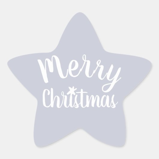 Prettig Kerstmis Grijs Ster Sticker (Voorkant)