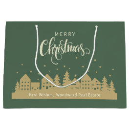 Prettig Kerstmis Groen Retro | Vastgoedcliënten Groot Cadeauzakje