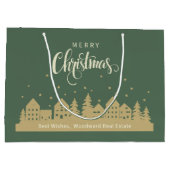 Prettig Kerstmis Groen Retro | Vastgoedcliënten Groot Cadeauzakje (Achterkant)