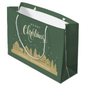 Prettig Kerstmis Groen Retro | Vastgoedcliënten Groot Cadeauzakje (Achterkant Gekanteld)