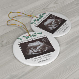 Prettig Kerstmis Grootouders Echoscopie Zwangersch Keramisch Ornament