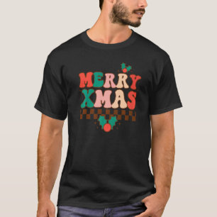 Prettig Kerstmis Groovy Vibes Familie Kerstman Sne T-shirt
