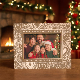 Prettig Kerstmis Hart & Lofwerk Familienaam Gegraveerde Lijstjes