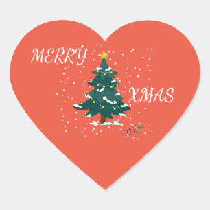 Prettig Kerstmis Hart Sticker