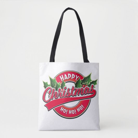 Prettig Kerstmis Ho! Ho! Ho! Boodschappentas Tote Bag (Voorkant)