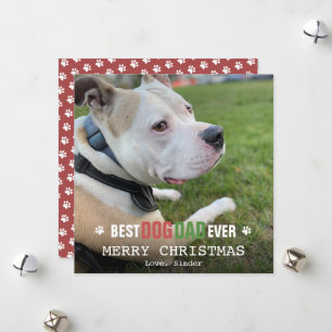 Prettig Kerstmis Hond Papa Van De Hond Foto Plat Feestdagenkaart
