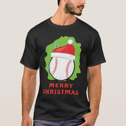 Prettig Kerstmis honkbal - Grappig T-shirt (Voorkant)