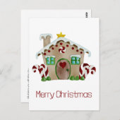 Prettig Kerstmis Huis van Gemberkoek Ansichtkaart Briefkaart (Voorkant / Achterkant)