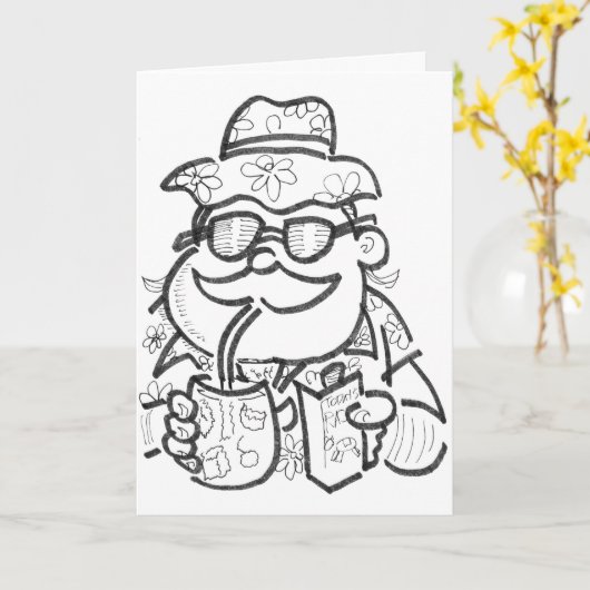 Prettig Kerstmis in juli Kaart (Gele Bloem)