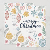 Prettig Kerstmis Inkt Doodles Zonder Foto Feestdagenkaart (Voorkant / Achterkant)