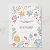 Prettig Kerstmis Inkt Doodles Zonder Foto Feestdagenkaart (Achterkant)