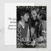 Prettig Kerstmis Italiaans Vrolijk Kerstmis Foto Feestdagenkaart (Voorkant / Achterkant)