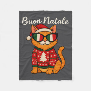 Prettig Kerstmis Italiaanse Katten Kerstmis, Itali Fleece Deken