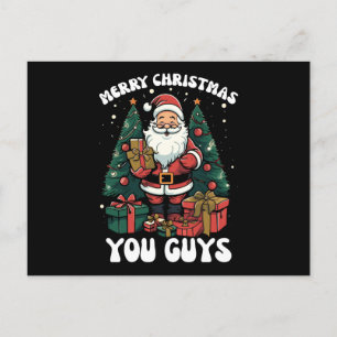 Prettig Kerstmis Jongens Kerstman Briefkaart