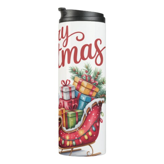 Prettig kerstmis Kabouter Bekerglas Thermosbeker (Geroteerd rechts)