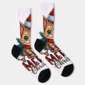 Prettig Kerstmis Kat 2025 Sokken (Rechts)