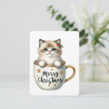 Prettig Kerstmis Kat In Een Kop - Kerstmis